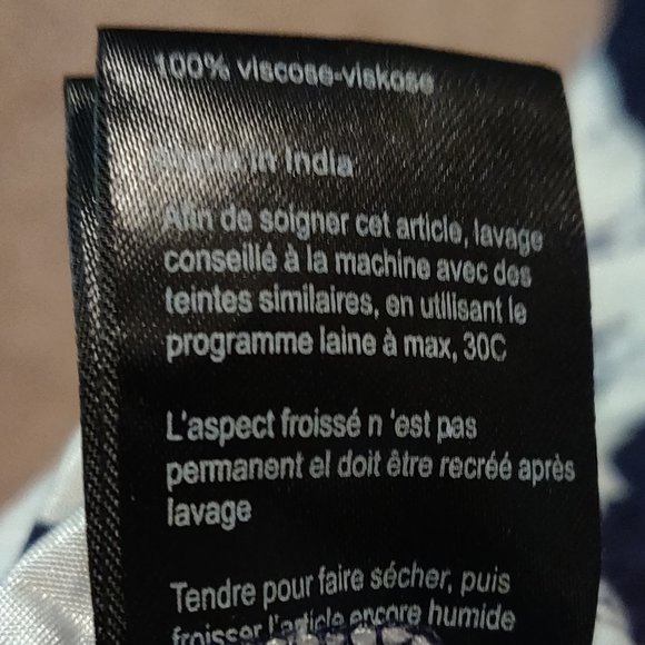 Masai Copenhagen Navy and Cream Stripe Viscose Blouse SIZE MEDIUM - Picture 5 of 5